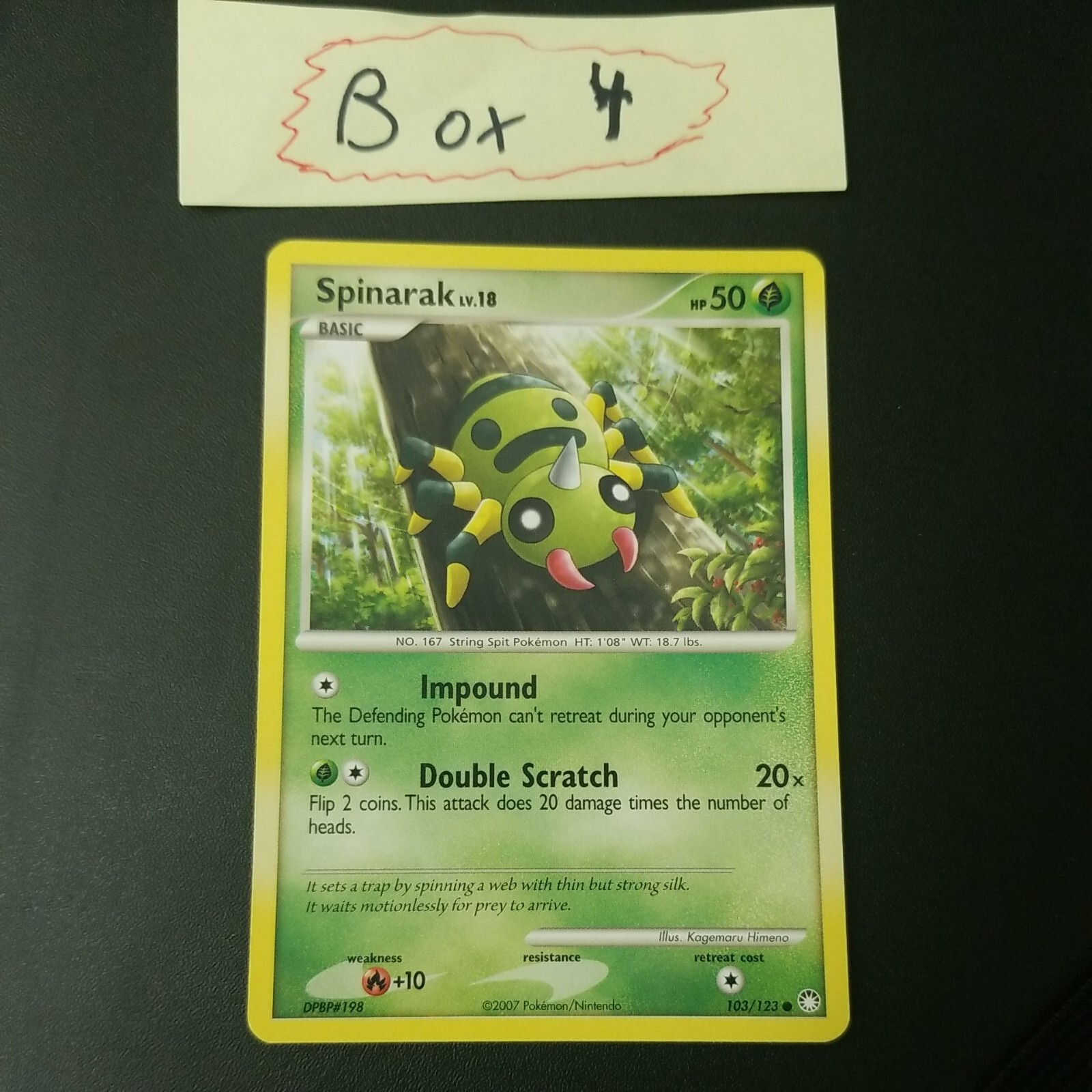 SPINARAK - 103/123 - Mysterious Treasures - Common - Pokemon Card - NM