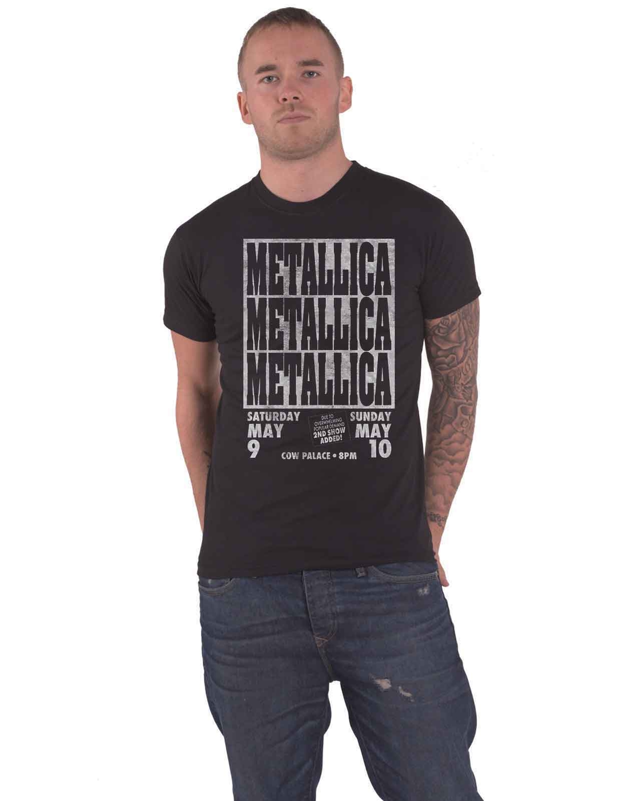 Metallica Cow Palace Band Logo Official Mens Black Eco T-Shirt