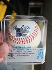 MLB Game Used Baseball Hologram JP Crawford Infield Single Off Hudson 4/20/2024