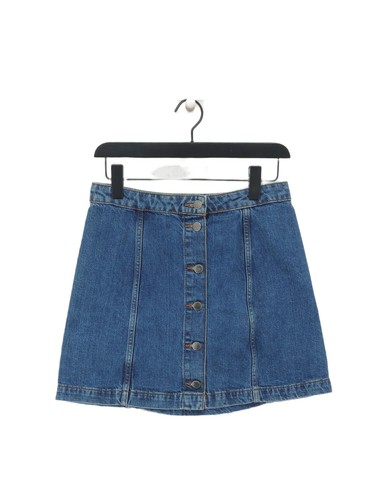 Topshop Damen Minirock W 26 in Blau 100% Baumwolle Kurz Mini