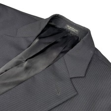 John Varvatos Men's Wool/Silk 2-Button Blazer Jacket Blue Stripe   42R