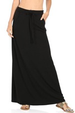 NEW 2X MAXI SKIRT DRAWSTRING WAIST  POCKETS