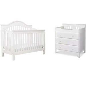 crib with changing table white