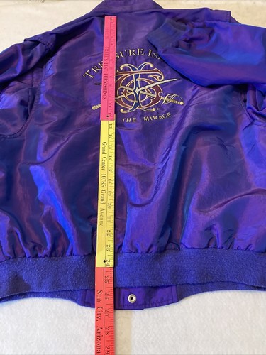 Vintage Iridescent Purple Treasure Island at the Mirage Poly/Nylon Jacket SZ XL - Picture 12 of 12