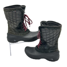 The North Face Thermoball Mid Utility Boots Womens Size 8 Black Suede Waterproof