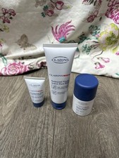 Clarins Men Gift Set - 3 Pieces - Shampoo, Facewash & Moisture Balm - New 