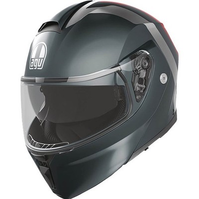 AGV StreetModular Resia Modular Helmet | Matte Grey/Silver/Red | DOT ; ECE 22-06