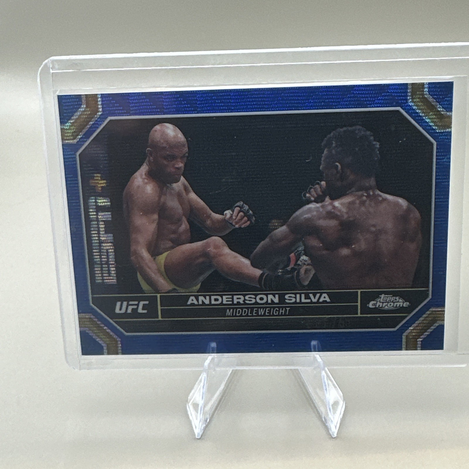 2024 Topps Chrome UFC ANDERSON SILVA Middleweight Blue Wave Refractor /75