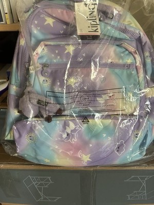Kipling Backpack Seoul Cosmo Gradient Purple with Monkey Charm New with Tags