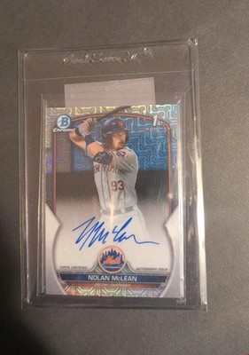 Nolan McLean 2023 Bowman Chrome HTA Choice Refractor Auto  /150  Mets  