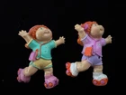 Cabbage Patch Kids Girl Roller Skates 2" PVC Doll Figure 1984 Vintage Lot Of 2