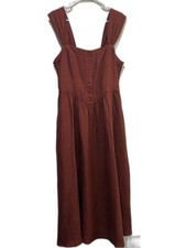 Christy Dawn Mina Dress Terracotta Linen size large
