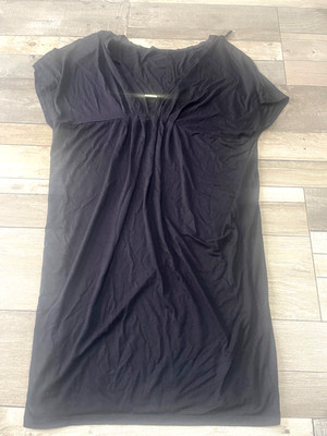 ladies st bernard dunnes small size 8-10 black lightweight summer dress free c/c