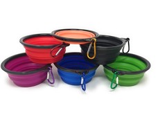 Bulk Pack 6 Collapsible Silicon Travel Dog Water or Food Bowl