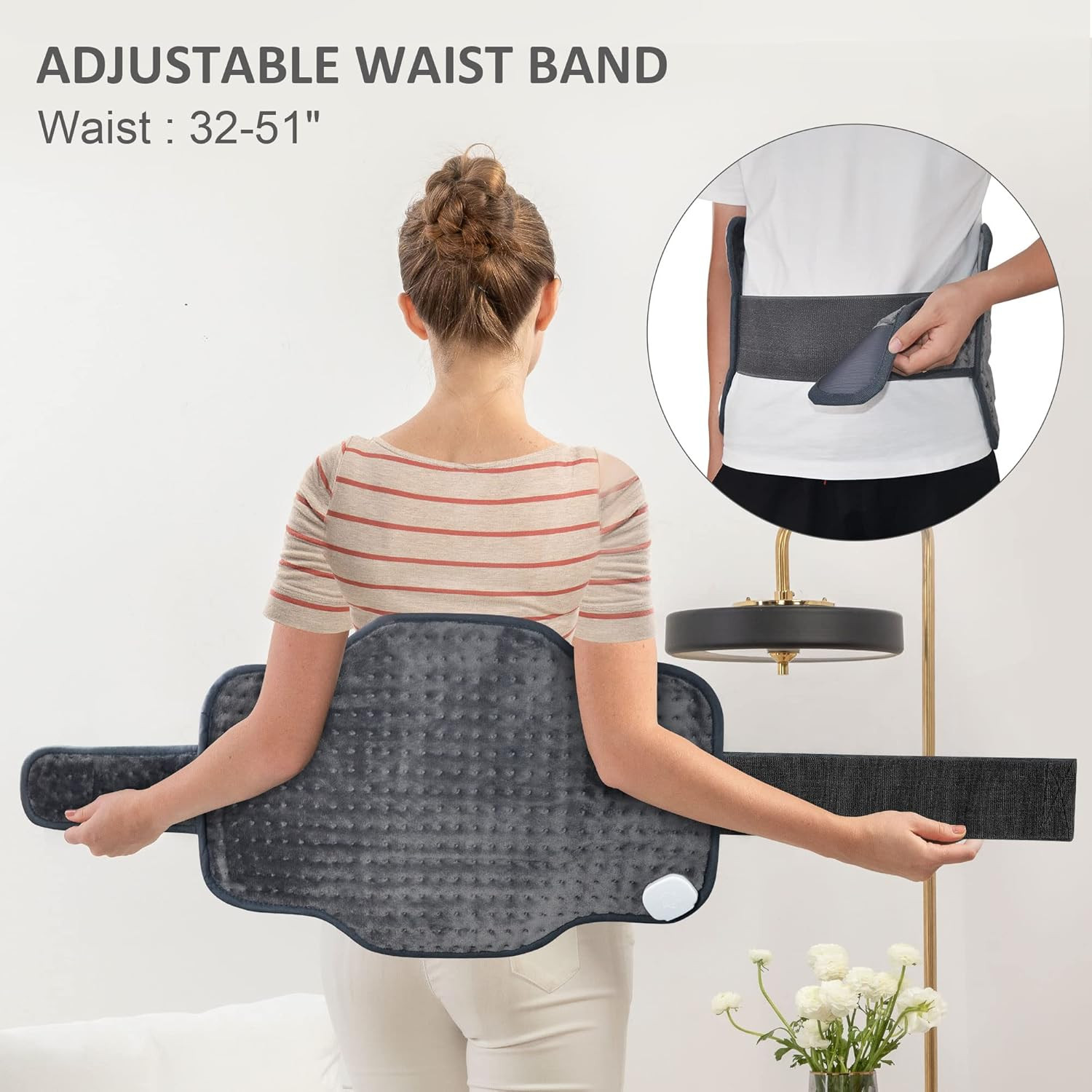 Snailax Heating Pad for Back Pain Relief，Electric Heat Pad for Period Cramps, Ne