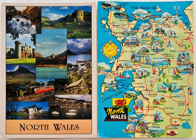 Postkarten Lot 2 x North WALES Ansichtskarten frankiert gelaufen Postcards used