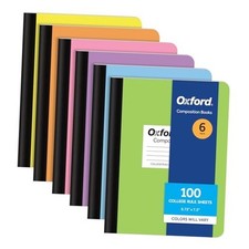 Composition Notebooks, 6 Pack, Cover Colors Vary, College Ruled Paper, 9-3/4