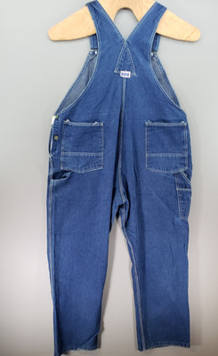Big Smith Overalls Mens 44x28 Blue Denim Bib Carpenter Farmer Utility Painter