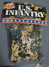 VTG SEALED Tim Mee Army Men Toy Soldier plastic US Infantry figures 51 pieces