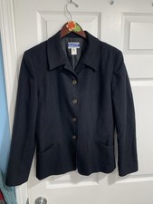Pendleton Vintage Women Black Blazer Jacket 100 Virgin Wool Made In USA Size 12