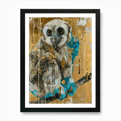 Gibbon Gold Effekt Collage 4 Kunst Pr gerahmtes Wandbild Poster Leinwanddruck Bild