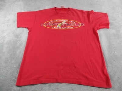 Maryland Terrapins University Shirt Mens Large Red NCAA Football Anvil Tee USA
