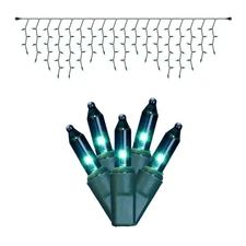 Vickerman Mini Light Icicle Set – 100 Bulbs, 9', Teal, Indoor/Outdoor 
