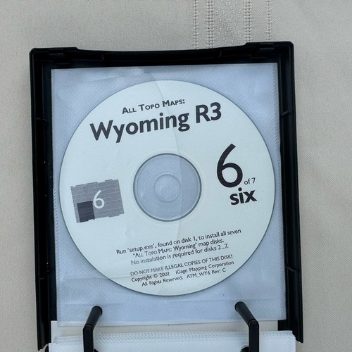 Toutes les cartes Topo : Wyoming R3 8789 iGage PC ordinateur Windows 95 98 2000 USG CD set - Photo 11/13