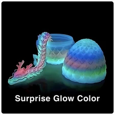 3D Printed Glow in The Dark Dragon and Egg (Surprise Glow Color)