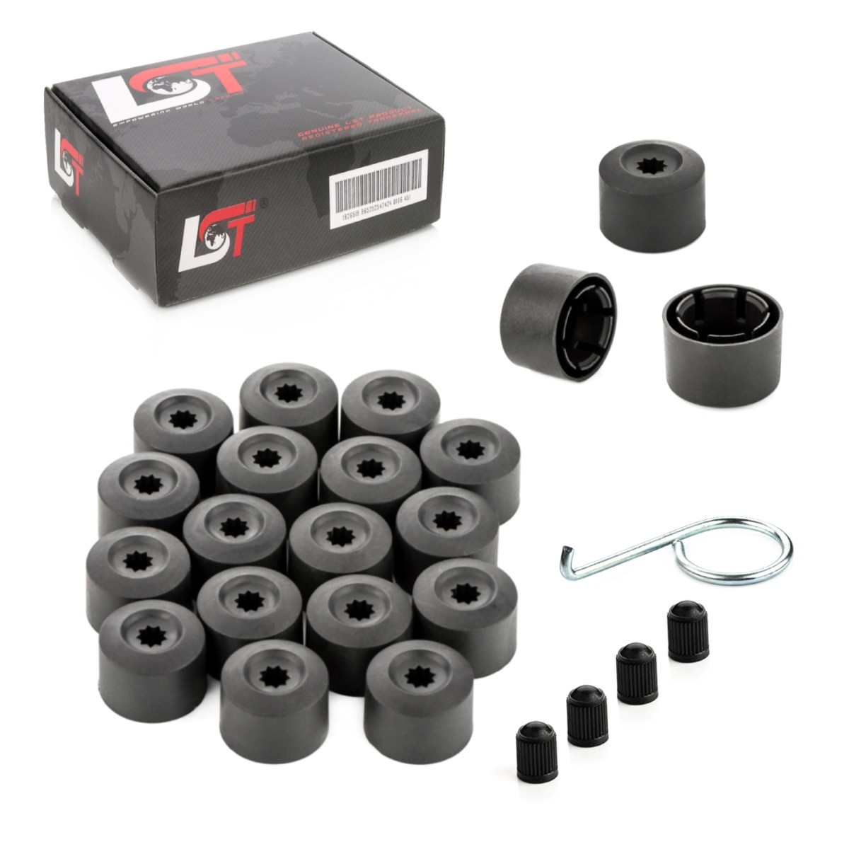 20X Wheel Bolts Locking Bolt Set Black 17 Mm For Subaru