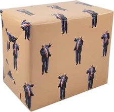 CosyWave Wrapping Paper Funny Birthday Gift Wrap Brown 17x29.5 inches, 