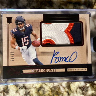 Panini One 2024 Rome Odunze Bears Rookie Patch Autographs Auto #4 15/75