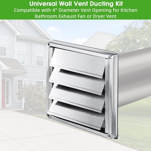 Dryer Vent Kit Through Wall with Hose/Duct Connector/Plate,4 Inch Stainless S... - Picture 6 of 7