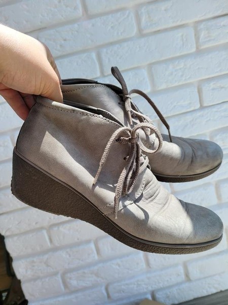 Women Ecco Boots Grey Nubuck 39 #3Q28