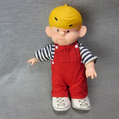 Vintage Mighty Star Dennis the Menace Plush Doll Ketcham 13'' 1983 Vinyl USA