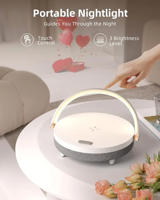 EZVALO LYYD02 беспроводное зарядное устройство музыкальная лампа 4 в 1 прикроватная сенсорная лампа светодиодный свет - Изображение 3 из 4