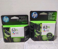 Genuine HP 63XL High Yield Tri-Color Ink Cartridge Dated 2021 And 2024 Lot Of 2