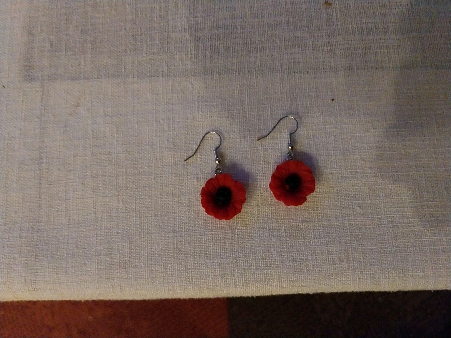 Ohrringe, Mohnblüte, Handarbeit, Neu