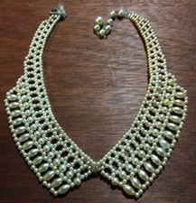Antique Faux Pearl Attachable Dress Collar Necklace