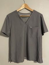 Figs Womens Catarina One-Pocket Scrub Top Size Large Gray PO1667 Nursing Medical