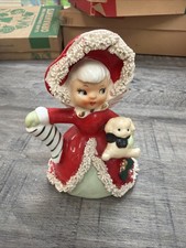Napco 1CX2265 Angel Teddy Bear Spaghetti Trim (D366) Vintage Christmas