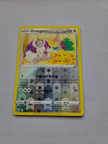 Oranguru 119/159 Crown Zenith REVERSE HOLO Pokemon Lightly Played