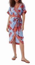 Diane Von Furstenberg Echo Silk Blend Floral Wrap Midi Dress. Size 4 NWT 550$