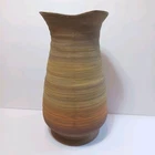 Royal Haeger Pottery Sandstone Yellow Orange Tan Vase 12.5 Inch Vtg Mid Century