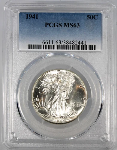 1941 Walking Liberty Half Dollar - PCGS Graded MS63 PQ !!