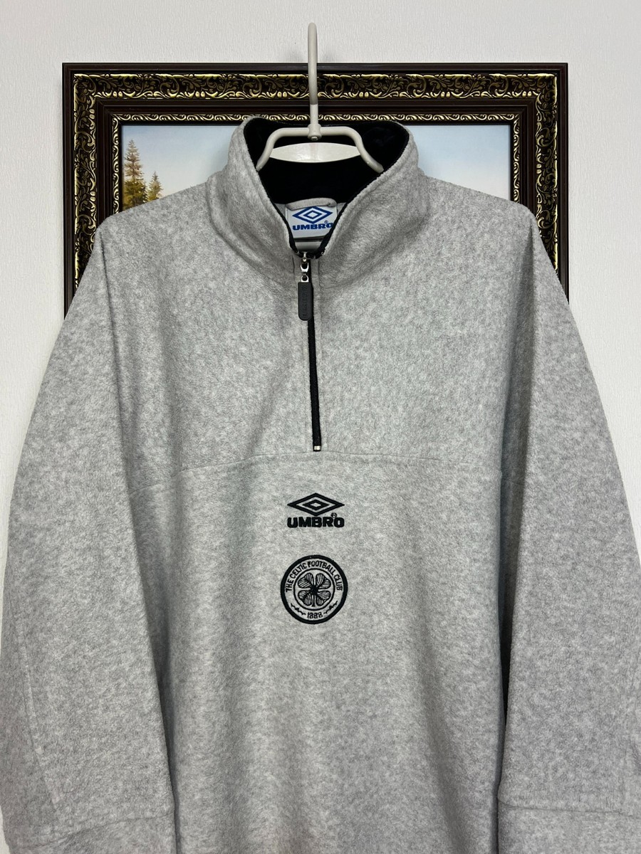Vintage 90's Umbro Celtic Football Fleece Sweatshirt Soccer Jacket