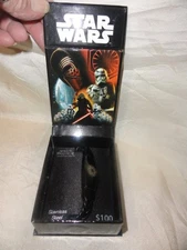 NEW DISNEY STAR WARS ADULT BLACK STAINLESS STEEL & LEATHER BRACELET SALESONE