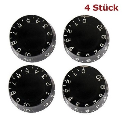 4x Gitarre Ton Lautstärkeregler Knopf Drehknöpfe 6mm für Gibson Les Paul Schwarz