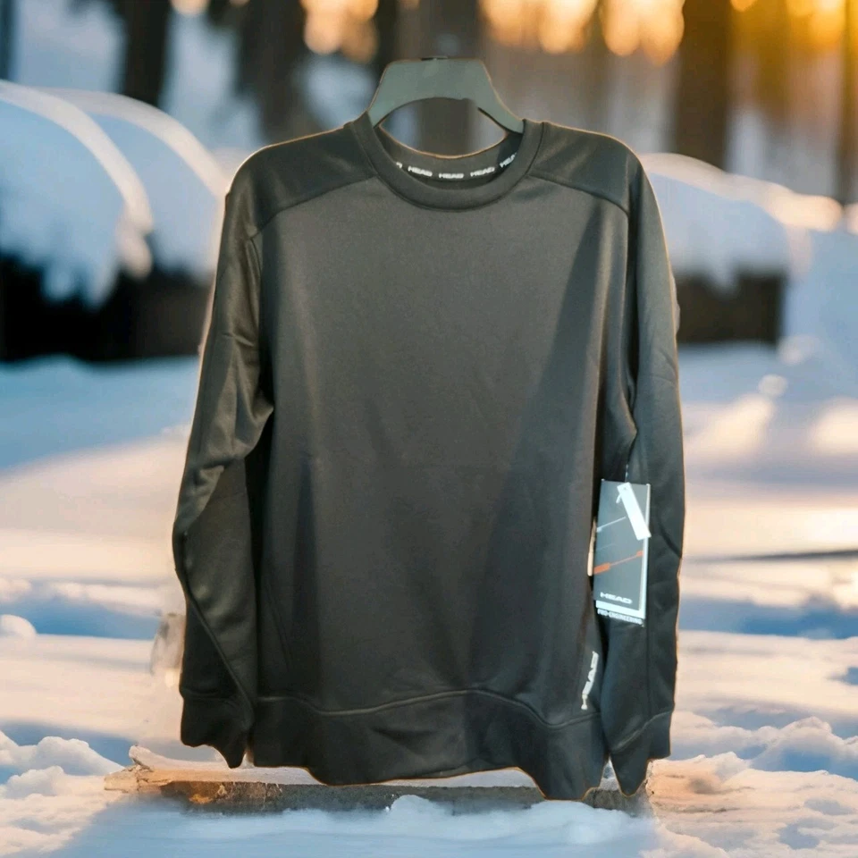 Head Reflective Winter Heat Crew Neck Long Sleeves Top Men’s Black Small New - Image 2 of 4