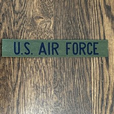 USAF U.S. AIR FORCE NAME TAPE STYLE PATCH BLUE OD OLIVE DRAB GREEN VET AIRMAN